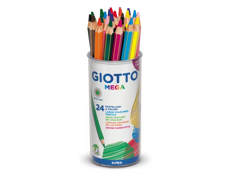 Pastelli Mega Giotto Fila - 5,5 mm - 519700 (Assortiti Conf. 24)