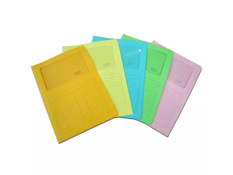 Cartellina in Cartoncino a L Sintex Blasetti - 115 g - con Finestra - 0576 (Assortiti Conf. 20)