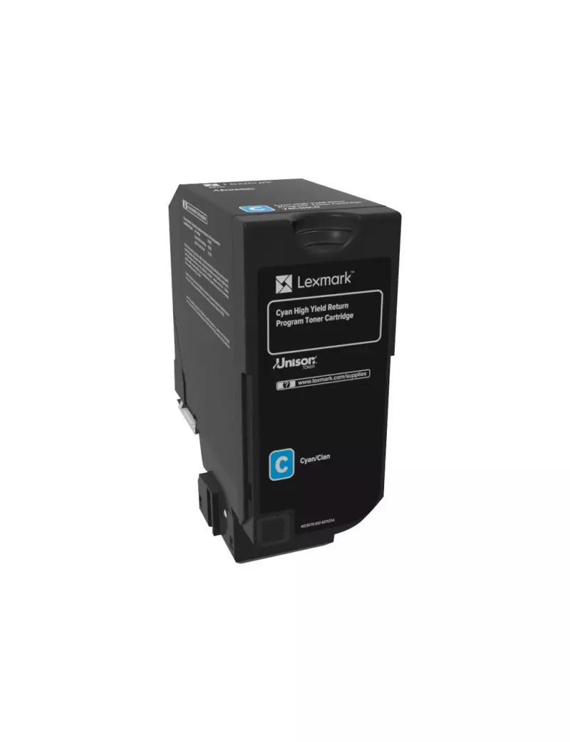 Toner Originale Lexmark 74C2HCE (Ciano 12000 pagine) Toner Originale Lexmark 74C2HCE (Ciano 12000 pagine)