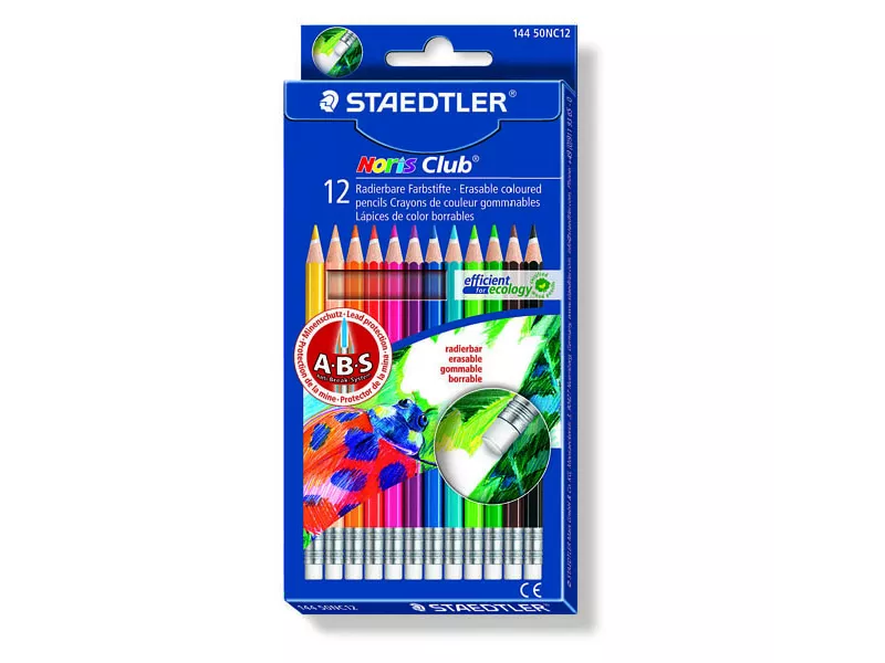 Matite Colorate Cancellabili Noris Club 144 Staedtler - 14450NC12 (Assortiti Conf. 12)