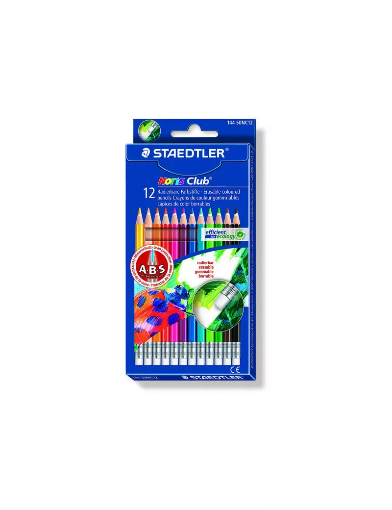 Matite Colorate Cancellabili Noris Club 144 Staedtler - 14450NC12 (Assortiti Conf. 12) Matite Colorate Cancellabili Noris Club 144 Staedtler - 14450NC12 (Assortiti Conf. 12)