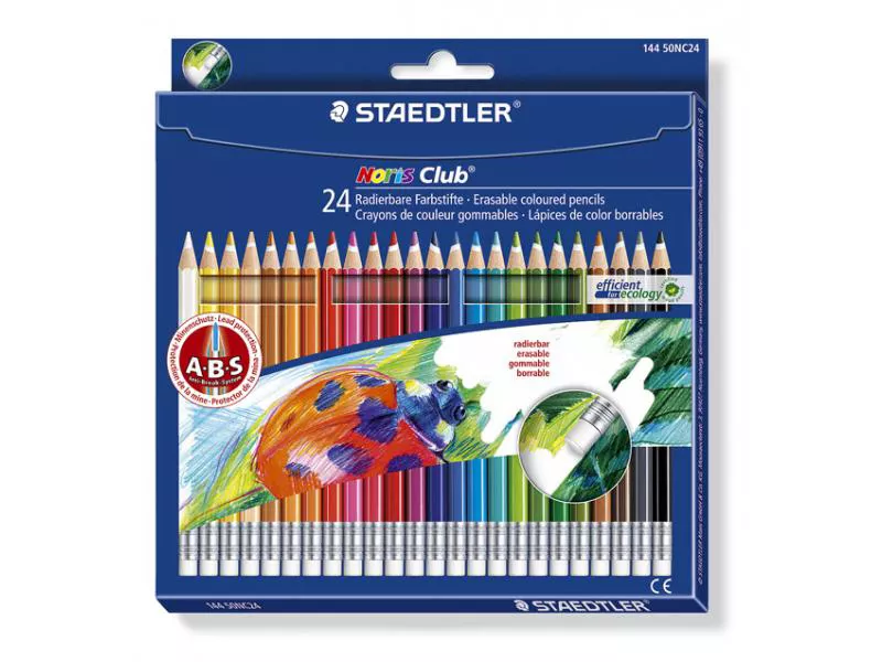 Matite Colorate Cancellabili Noris Club 144 Staedtler - 14450NC24 (Assortiti Conf. 24)