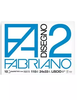 Album da Disegno Fabriano 2 - 24x33 cm - Liscio Riquadrato a Punti Metallici - 110 g - 04204311 (Bianco)