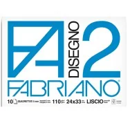 Album da Disegno Fabriano 2 - 24x33 cm - Liscio Riquadrato a Punti Metallici - 110 g - 04204311 (Bianco)