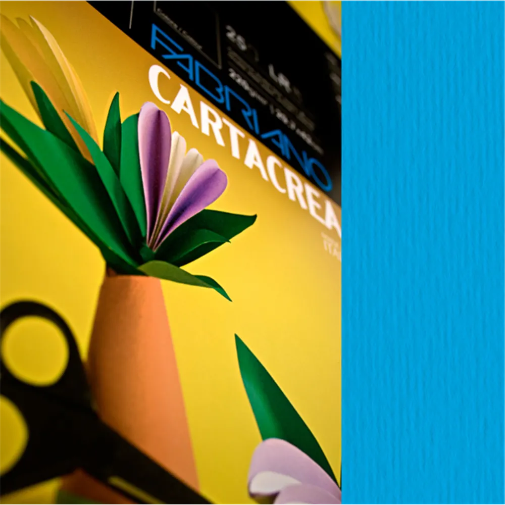 Cartoncino Colorato CartaCrea Fabriano - 35x50 cm - 220 g - 46435113 (Azzurro Conf. 10)