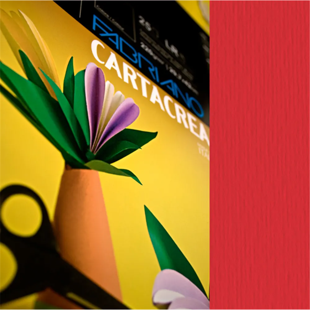 Cartoncino Colorato CartaCrea Fabriano - 35x50 cm - 220 g - 46435127 (Ciliegia Conf. 10)