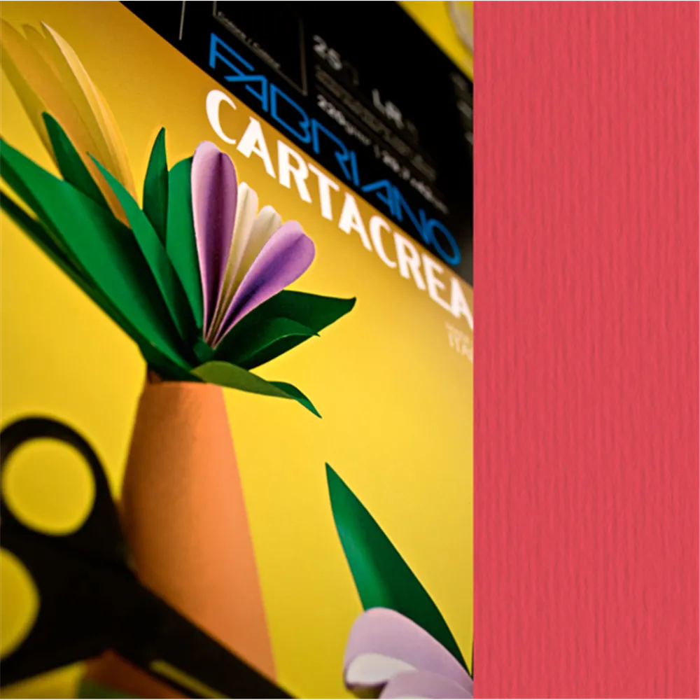 Cartoncino Colorato CartaCrea Fabriano - 35x50 cm - 220 g - 46435109 (Rosso Conf. 10)