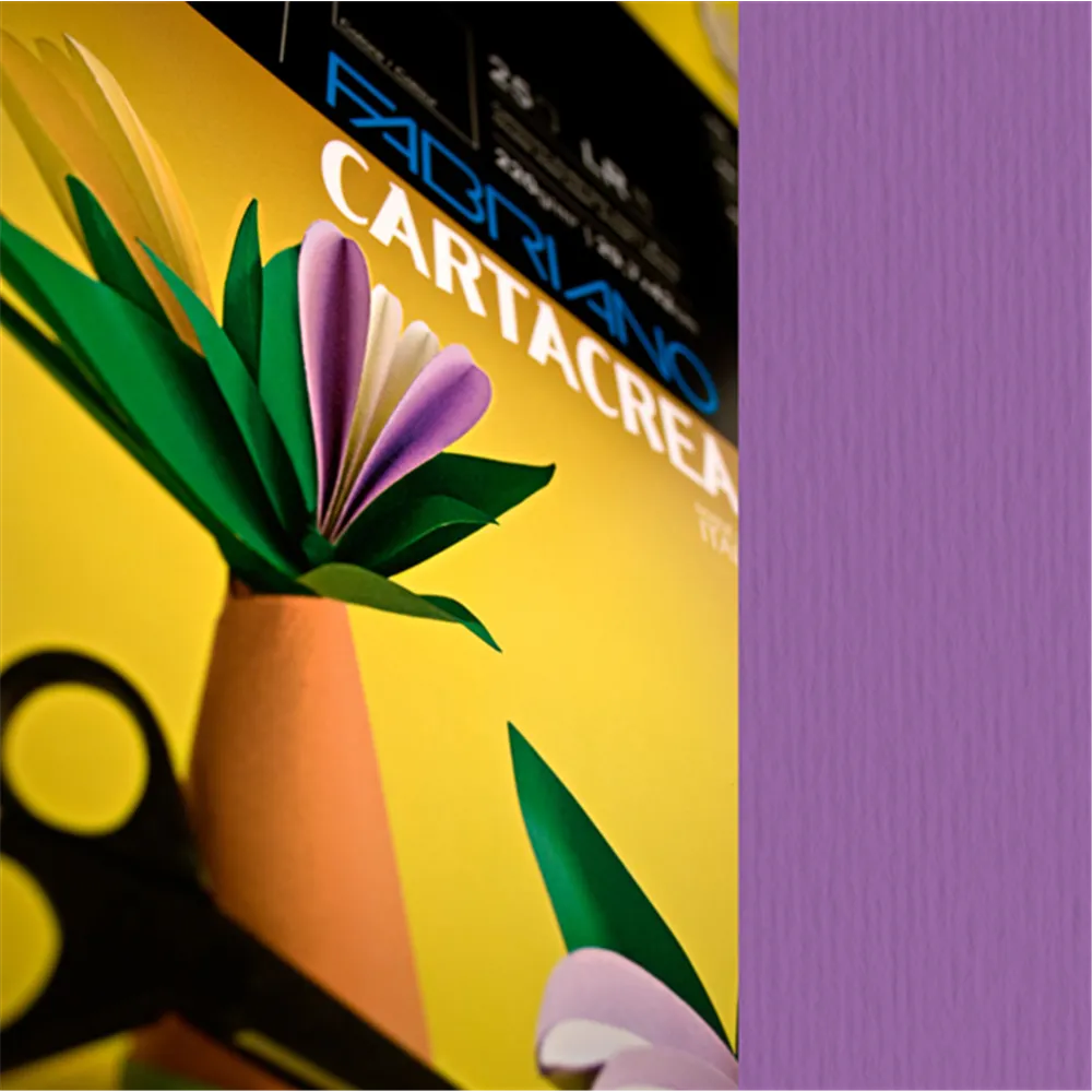 Cartoncino Colorato CartaCrea Fabriano - 35x50 cm - 220 g - 46435104 (Viola Conf. 10)
