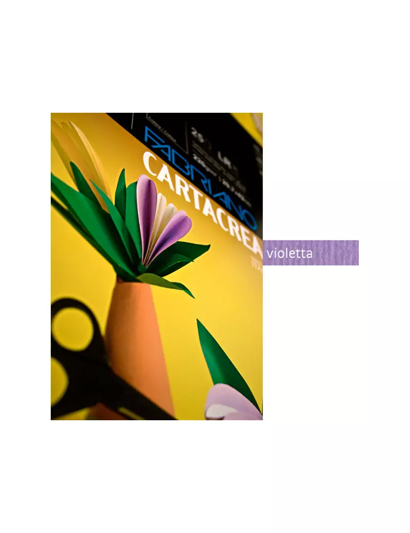 Cartoncino Colorato CartaCrea Fabriano - 35x50 cm - 220 g - 46435124 (Violetta Conf. 10)