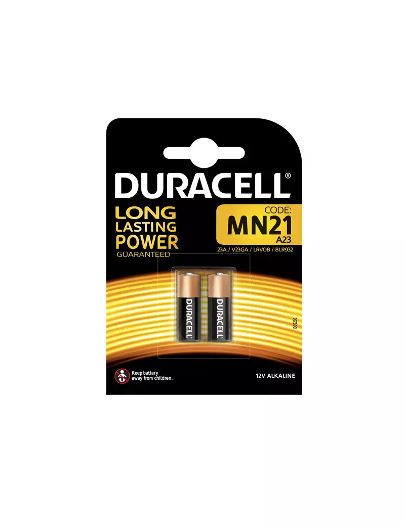 Pile Specialistiche Duracell - MN21 - 12 V - D221 (Conf. 2) Pile Specialistiche Duracell - MN21 - 12 V - D221 (Conf. 2)