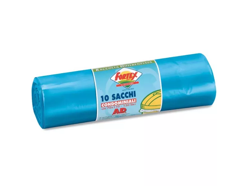 Sacco Immondizia Logex - 70x110 cm - 120 Litri - C5LX-2006B (Azzurro Conf. 10)