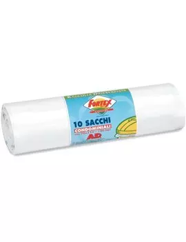 Sacco Immondizia Logex - 70x110 cm - 120 Litri - C5LX-2006W (Bianco Conf. 10)