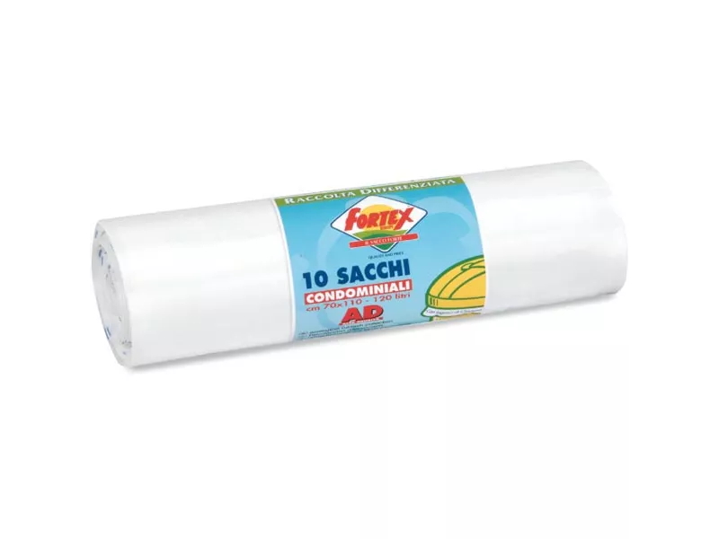 Sacco Immondizia Logex - 70x110 cm - 120 Litri - C5LX-2006W (Bianco Conf. 10)