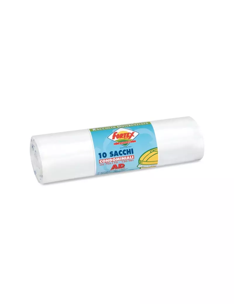 Sacco Immondizia Logex - 70x110 cm - 120 Litri - C5LX-2006W (Bianco Conf. 10)