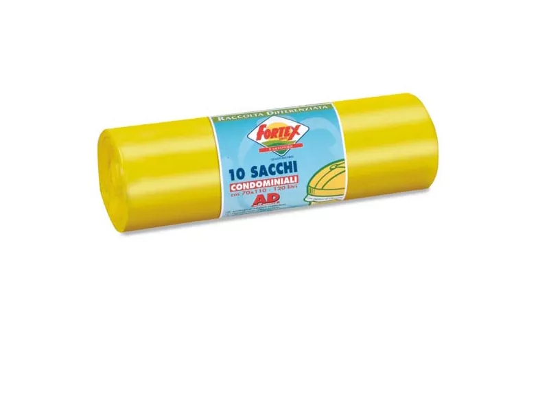 Sacco Immondizia Logex - 70x110 cm - 120 Litri - C5LX-2006Y (Giallo Conf. 10)