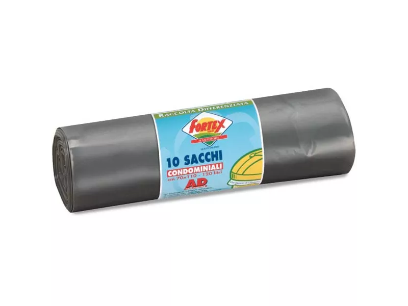 Sacco Immondizia Logex - 70x110 cm - 120 Litri - C5LX-2006S (Grigio Conf. 10)