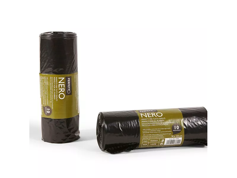 Sacco Immondizia Perfetto - 70x110 cm - 110 Litri - 0360 (Nero Conf. 10) Sacco Immondizia Perfetto - 70x110 cm - 110 Litri - 0360 (Nero Conf. 10)