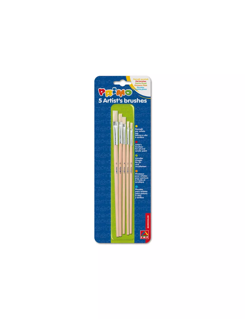 Set Pennelli con Astuccio in Polipropilene - Punta Piatta - 1241BPQ (Conf. 5) Set Pennelli con Astuccio in Polipropilene - Punta Piatta - 1241BPQ (Conf. 5)