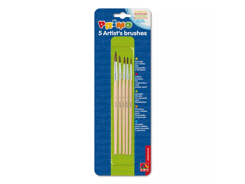 Set Pennelli con Astuccio in Polipropilene - Punta Tonda - 1240BPT (Conf. 5)