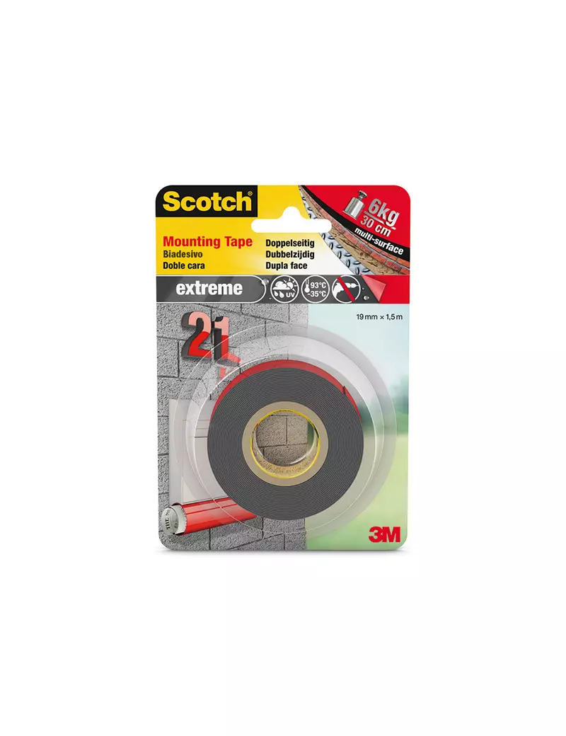 Nastro Biadesivo Extra Forte Scotch - 19 mm x 1,5 m - 7100135801 Nastro Biadesivo Extra Forte Scotch - 19 mm x 1,5 m - 7100135801