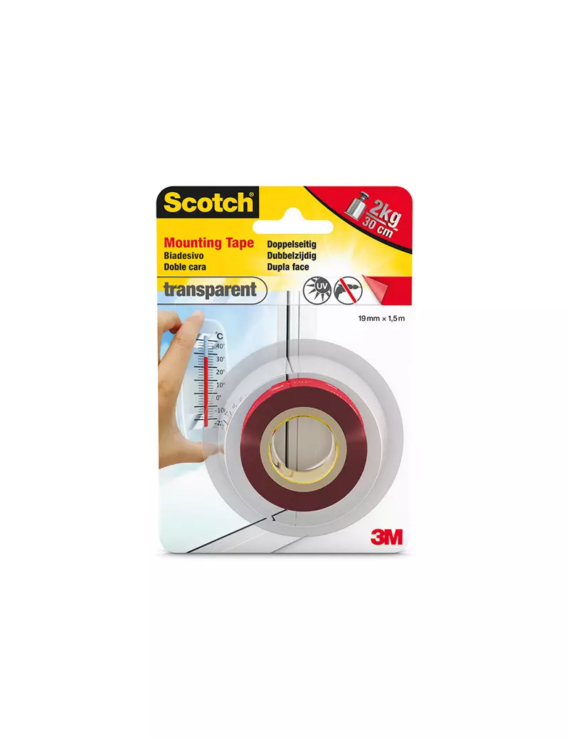 Nastro Biadesivo Extra Forte Scotch - 19 mm x 1,5 m - 7100135803 (Trasparente) Nastro Biadesivo Extra Forte Scotch - 19 mm x 1,5 m - 7100135803 (Trasparente)
