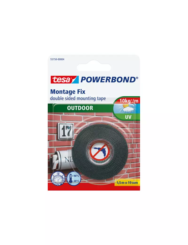 Nastro Biadesivo Outdoor Powerbond Tesa - 19 mm x 1,5 m - 55750-00002-03 (Bianco) Nastro Biadesivo Outdoor Powerbond Tesa - 19 mm x 1,5 m - 55750-00002-03 (Bianco)