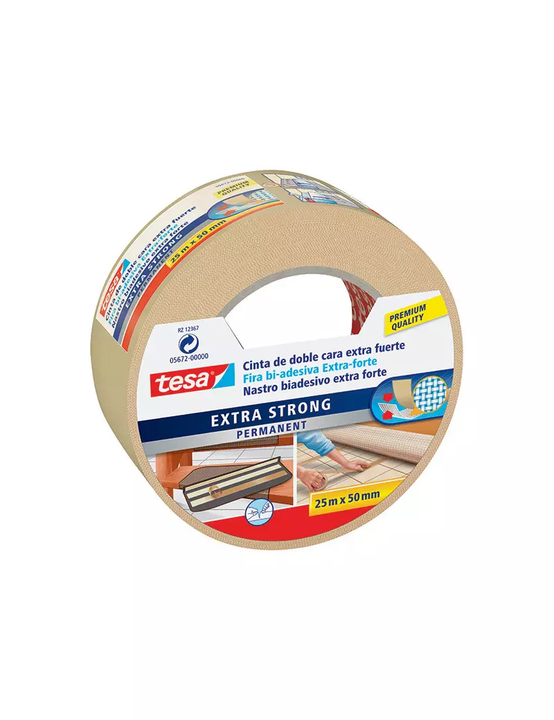 Nastro Biadesivo Extra Forte Tesa - 50 mm x 25 m - 05672-00000-11 (Bianco) Nastro Biadesivo Extra Forte Tesa - 50 mm x 25 m - 05672-00000-11 (Bianco)