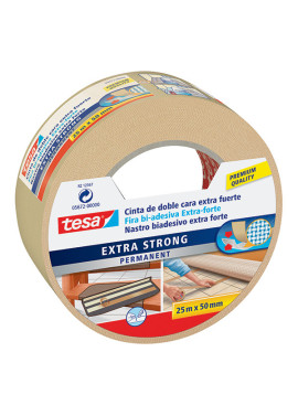 Nastro Biadesivo Extra Forte Tesa - 50 mm x 25 m - 05672-00000-11 (Bianco)
