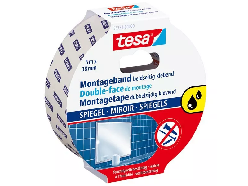 Nastro Biadesivo Mirror Powerbond Tesa - 38 mm x 5 m - 55734-00002-02 (Bianco)