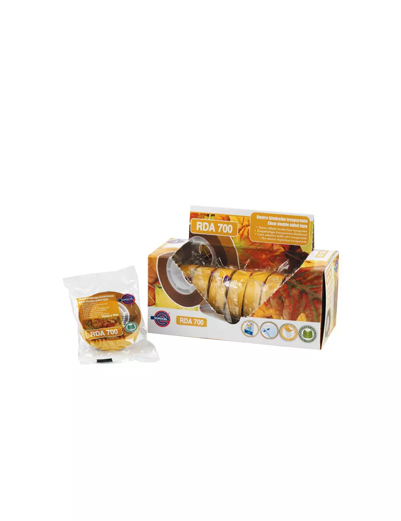 Nastro Biadesivo 700RDA Eurocel - 15 mm x 10 m - 046014147 (Trasparente Conf. 10) Nastro Biadesivo 700RDA Eurocel - 15 mm x 10 m - 046014147 (Trasparente Conf. 10)