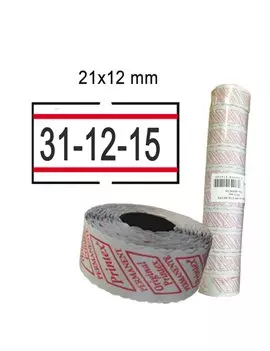 Etichette per Prezzatrice Smart Printex - Removibili - 21x12 mm - 2112RBR6ST (Bianco e Rosso Conf. 10)