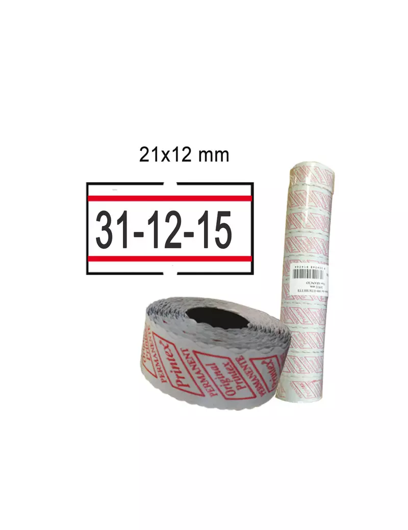 Etichette per Prezzatrice Smart Printex - Removibili - 21x12 mm - 2112RBR6ST (Bianco e Rosso Conf. 10) Etichette per Prezzatrice Smart Printex - Removibili - 21x12 mm - 2112RBR6ST (Bianco e Rosso Conf. 10)