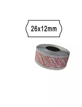 Etichette per Prezzatrice Smart 8/2612 Printex - Removibili - 26x12 mm - 2612SBR10 (Bianco Conf. 10)