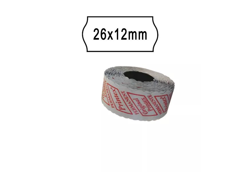 Etichette per Prezzatrice Smart 8/2612 Printex - Removibili - 26x12 mm - 2612SBR10 (Bianco Conf. 10) Etichette per Prezzatrice Smart 8/2612 Printex - Removibili - 26x12 mm - 2612SBR10 (Bianco Conf. 10)