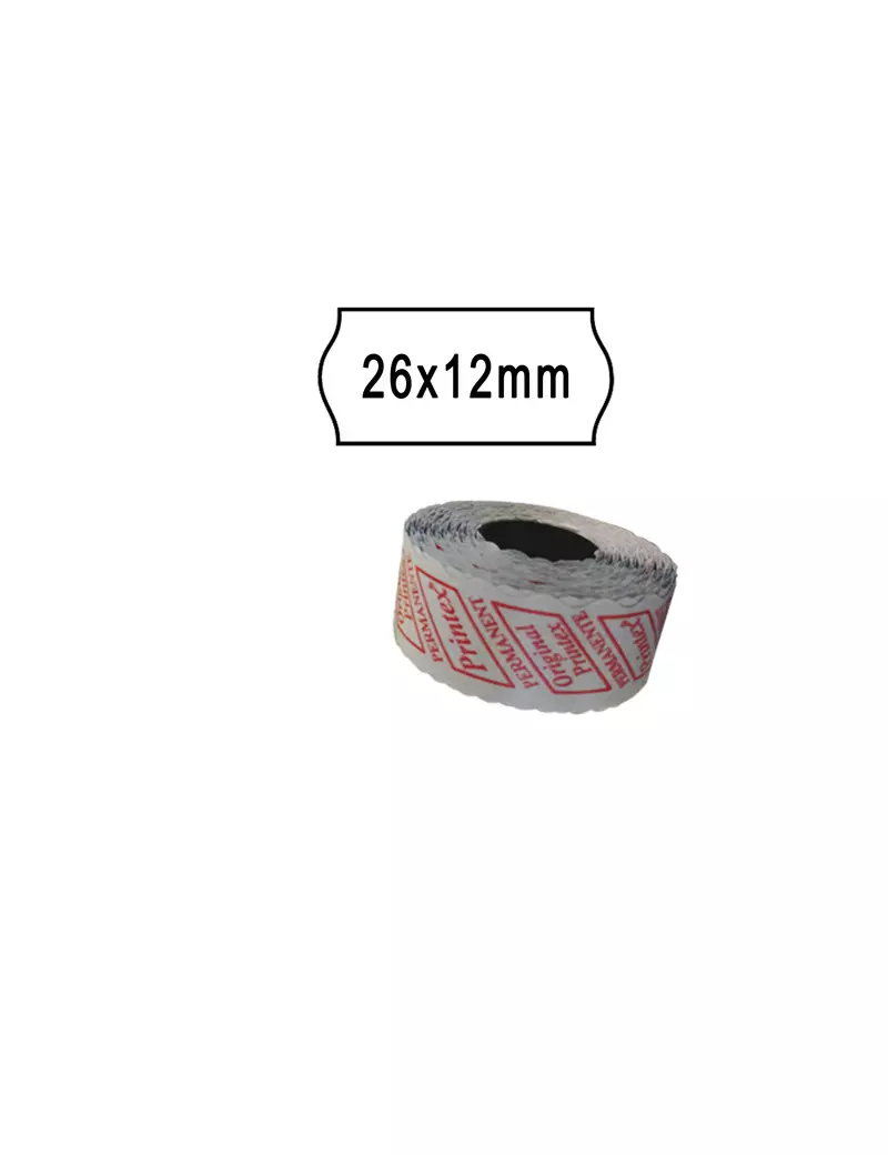 Etichette per Prezzatrice Smart 8/2612 Printex - Removibili - 26x12 mm - 2612SBR10 (Bianco Conf. 10) Etichette per Prezzatrice Smart 8/2612 Printex - Removibili - 26x12 mm - 2612SBR10 (Bianco Conf. 10)
