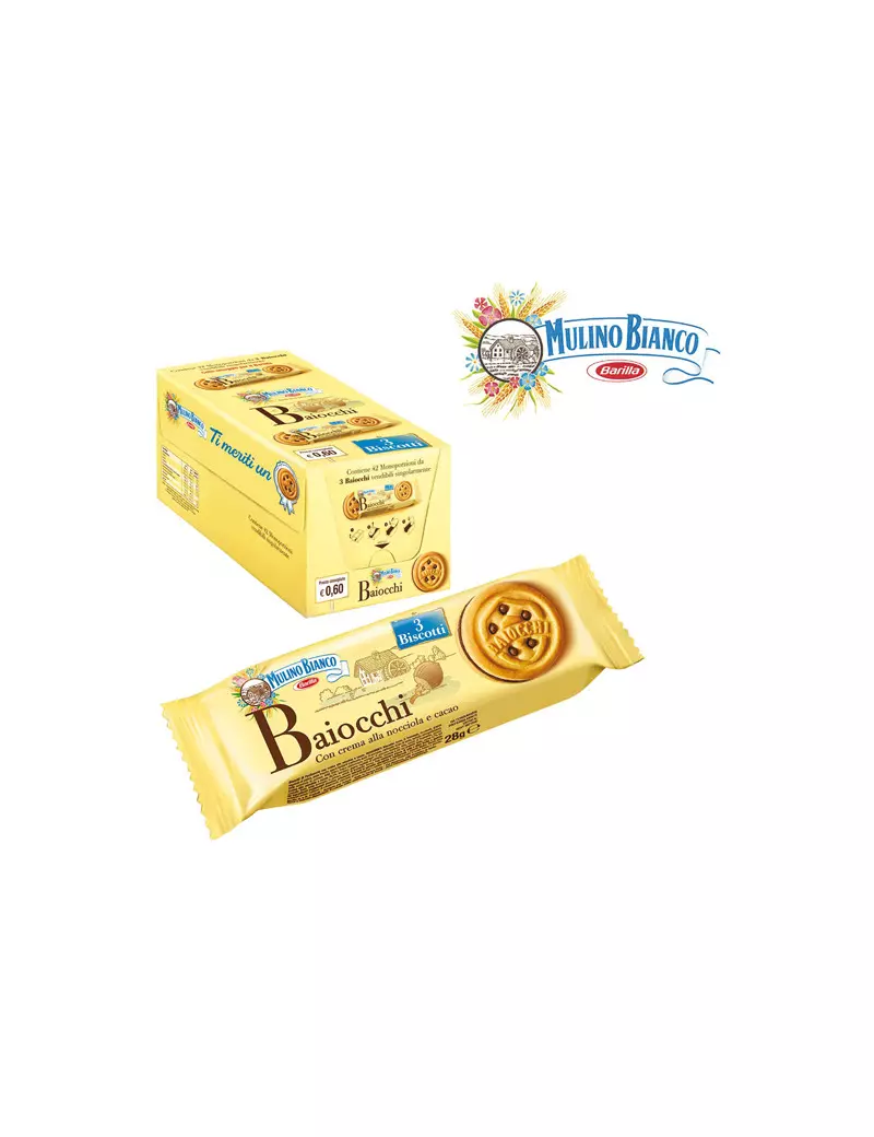 Baiocchi Mulino Bianco Barilla - 28 g - BABA3 (Conf. 42) Baiocchi Mulino Bianco Barilla - 28 g - BABA3 (Conf. 42)