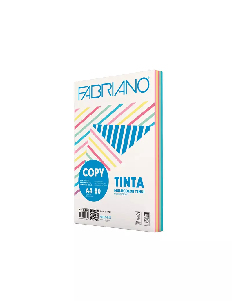 Carta Colorata Copy Tinta Fabriano - A4 - 80 g - 62521297 (Assortiti Tenui Conf. 250) Carta Colorata Copy Tinta Fabriano - A4 - 80 g - 62521297 (Assortiti Tenui Conf. 250)