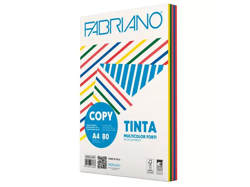 Carta Colorata Copy Tinta Fabriano - A4 - 80 g - 62621297 (Assortiti Forti Conf. 250) Carta Colorata Copy Tinta Fabriano - A4 - 80 g - 62621297 (Assortiti Forti Conf. 250)