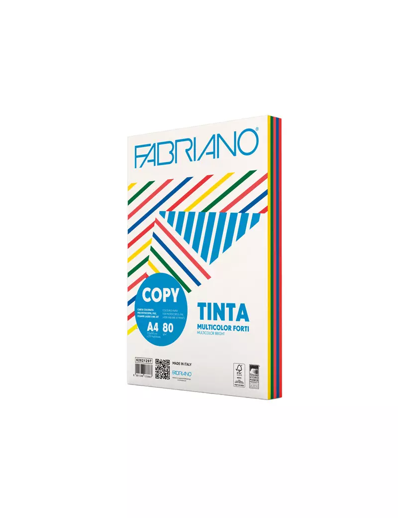 Carta Colorata Copy Tinta Fabriano - A4 - 80 g - 62621297 (Assortiti Forti Conf. 250)