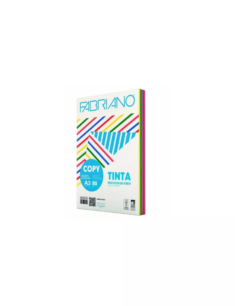 Carta Colorata Copy Tinta Fabriano - A3 - 80 g - 62629742 (Assortiti Forti Conf. 250)