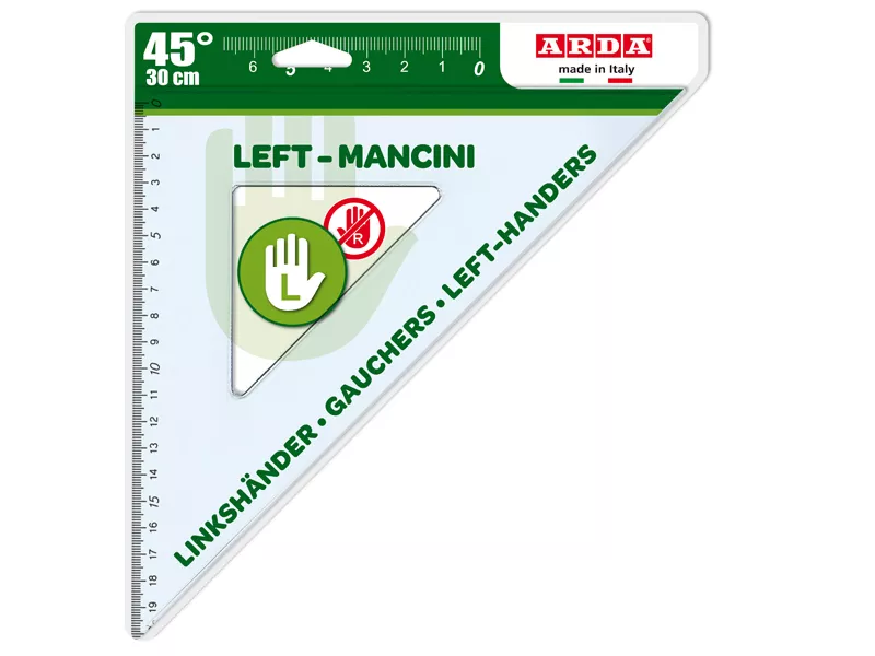 Squadra per Mancini Arda - 45° - 30 cm - 28730MAN (Trasparente) Squadra per Mancini Arda - 45° - 30 cm - 28730MAN (Trasparente)