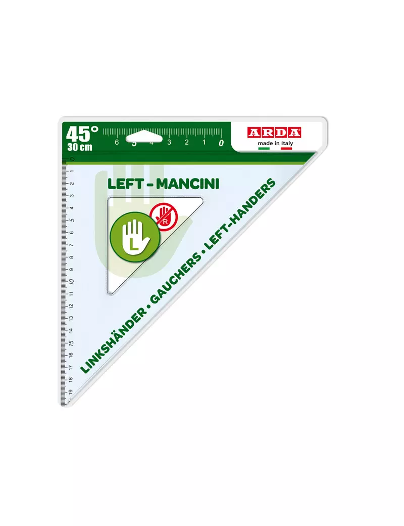 Squadra per Mancini Arda - 45° - 30 cm - 28730MAN (Trasparente) Squadra per Mancini Arda - 45° - 30 cm - 28730MAN (Trasparente)