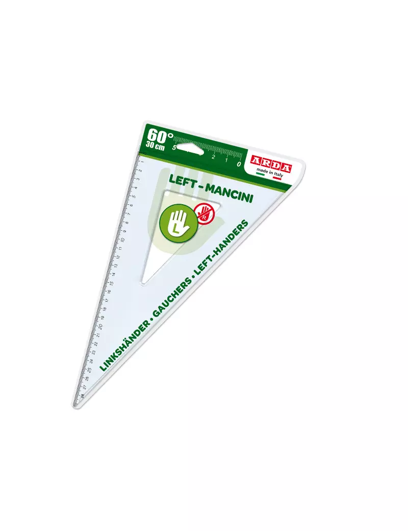 Squadra per Mancini Arda - 60° - 30 cm - 28830MAN (Trasparente) Squadra per Mancini Arda - 60° - 30 cm - 28830MAN (Trasparente)