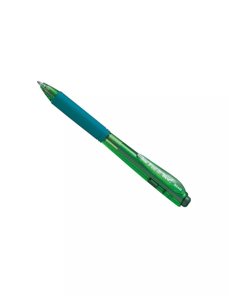 Penna a Sfera a Scatto Feel It WoW Pentel - 1 mm - BX440-DI (Verde Conf. 12)