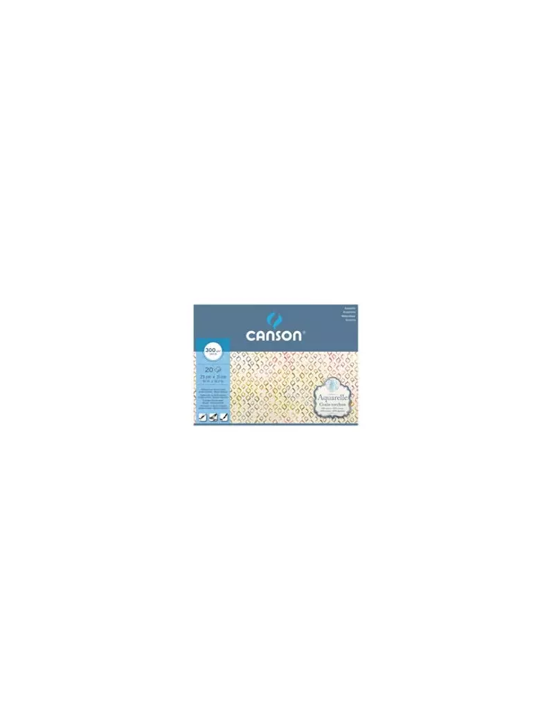 Blocco Acquarell Canson - 23x31 cm - 300 g - 20 Fogli - Grana Ruvida - 400106442 (Bianco Caldo) Blocco Acquarell Canson - 23x31 cm - 300 g - 20 Fogli - Grana Ruvida - 400106442 (Bianco Caldo)