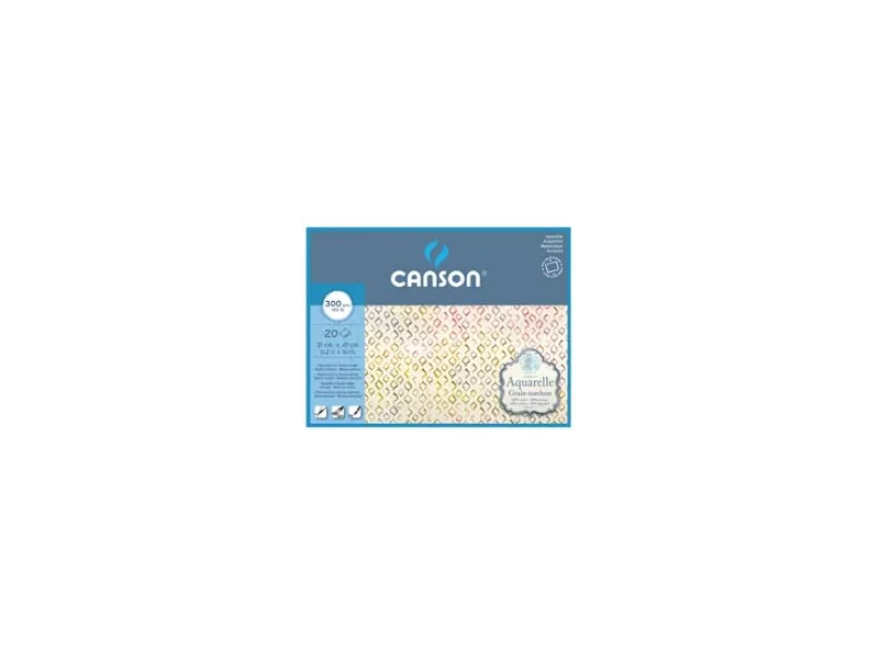 Blocco Acquarell Canson - 31x41 cm - 300 g - 20 Fogli - Grana Ruvida - 400106444 (Bianco Caldo) Blocco Acquarell Canson - 31x41 cm - 300 g - 20 Fogli - Grana Ruvida - 400106444 (Bianco Caldo)