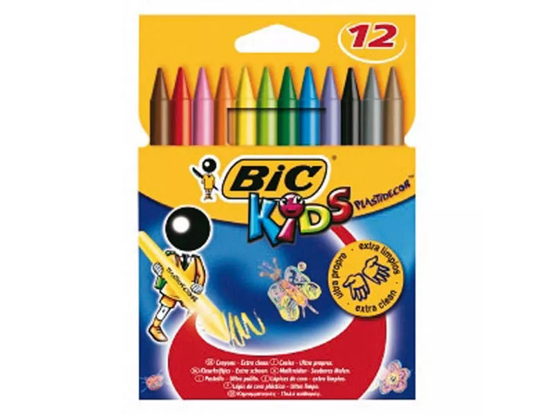 Pastelli a Cera Plastidecor Kids Bic - 8 mm - 945764 (Assortiti Conf. 12) Pastelli a Cera Plastidecor Kids Bic - 8 mm - 945764 (Assortiti Conf. 12)