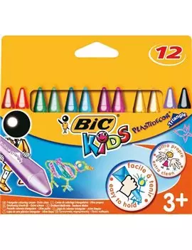 Pastelli a Cera Plastidecor Triangle Kids Bic - 945764 (Assortiti Conf. 12)