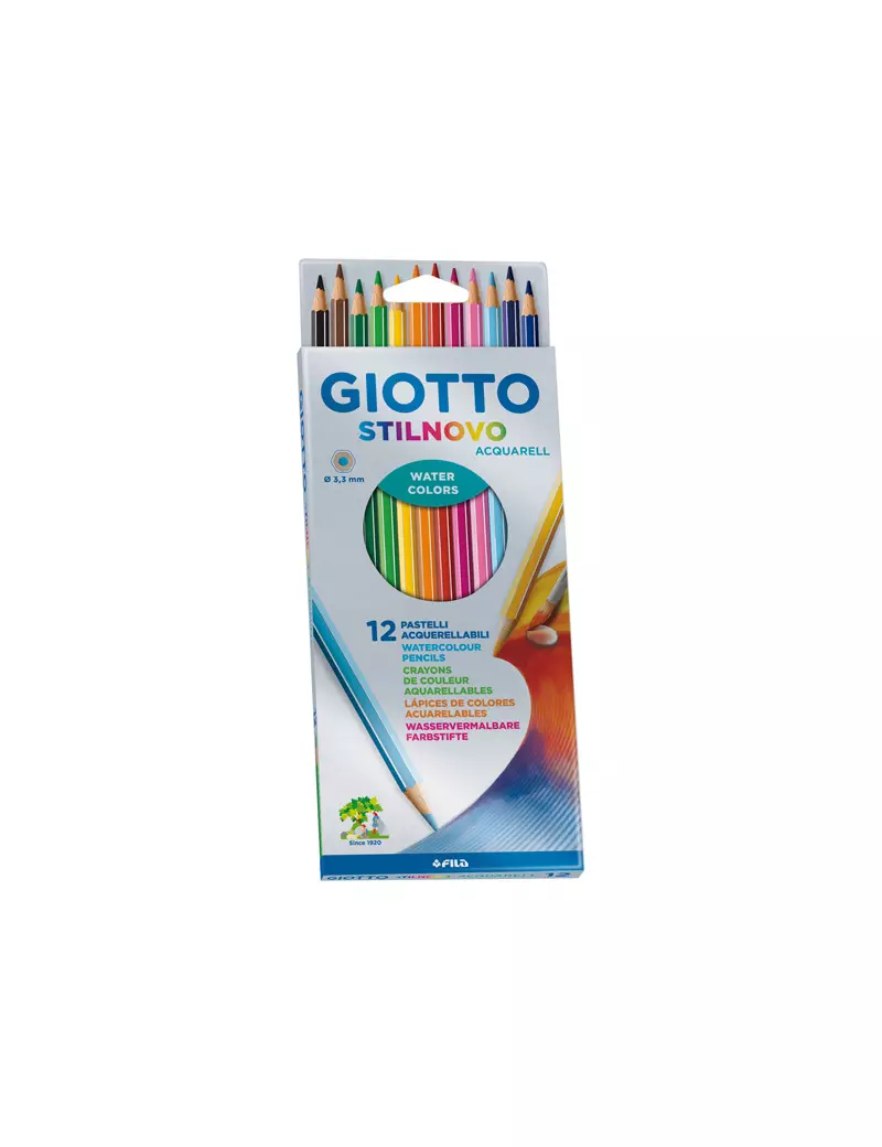 Matite Colorate Stilnovo Acquarell Giotto Fila - 3,3 mm - 255700 (Assortiti Conf. 12) Matite Colorate Stilnovo Acquarell Giotto Fila - 3,3 mm - 255700 (Assortiti Conf. 12)