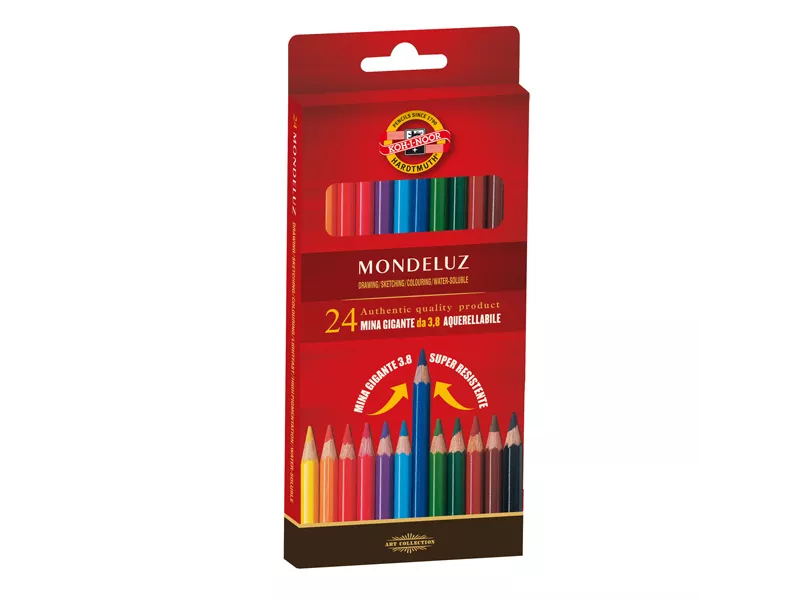 Matite Colorate Studio Mondeluz Koh-i-noor - 3,8 mm - H2140N (Assortiti Conf. 24) Matite Colorate Studio Mondeluz Koh-i-noor - 3,8 mm - H2140N (Assortiti Conf. 24)